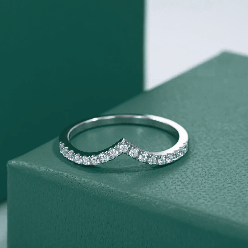 Meia Aliança Coração Moissanite Moissanite - Momi Jewel