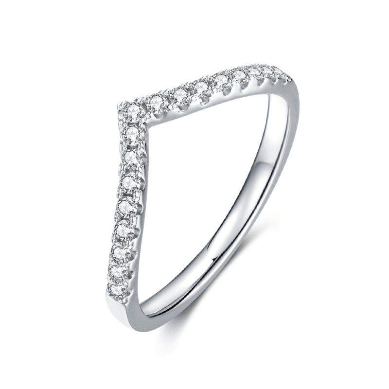 Meia Aliança Coração Moissanite Moissanite - Momi Jewel