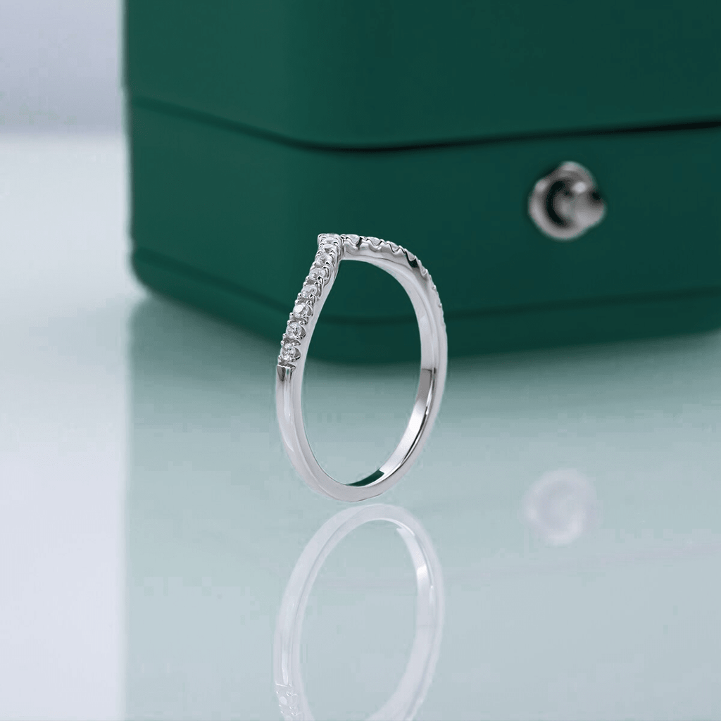 Meia Aliança Coração Moissanite Moissanite - Momi Jewel