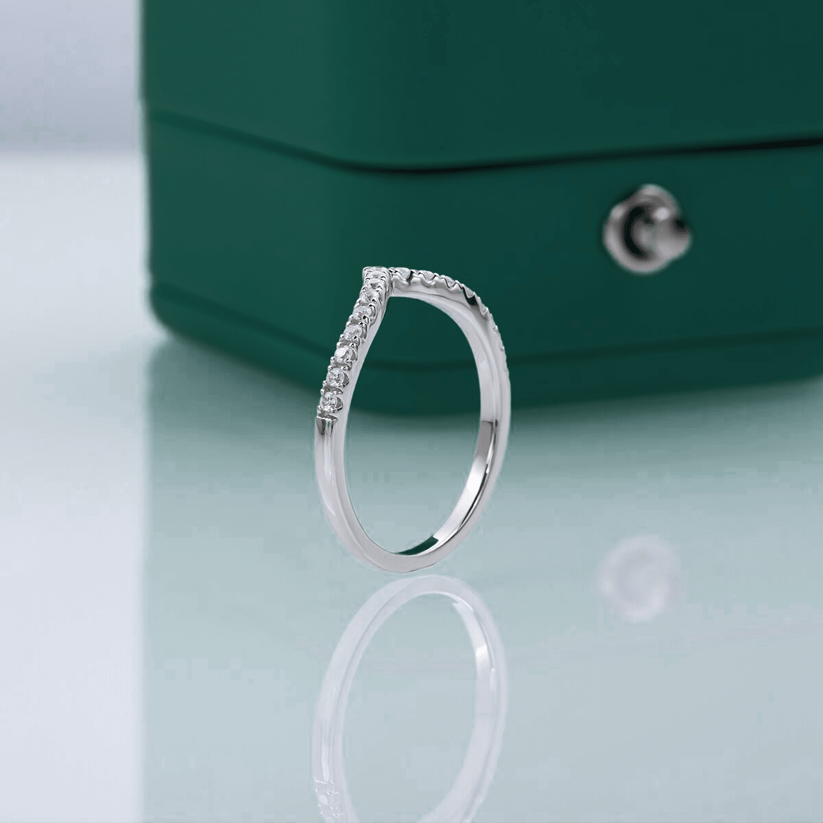 Meia Aliança Coração Moissanite Moissanite - Momi Jewel