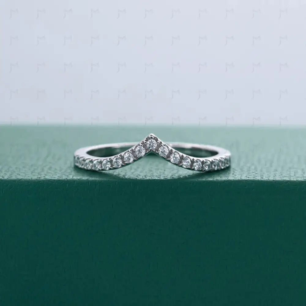 Meia Aliança Coração Moissanite Meia Aliança