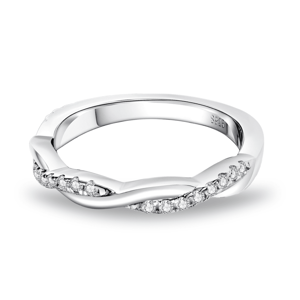 Meia Aliança Cross Moissanite Moissanite - Momi Jewel