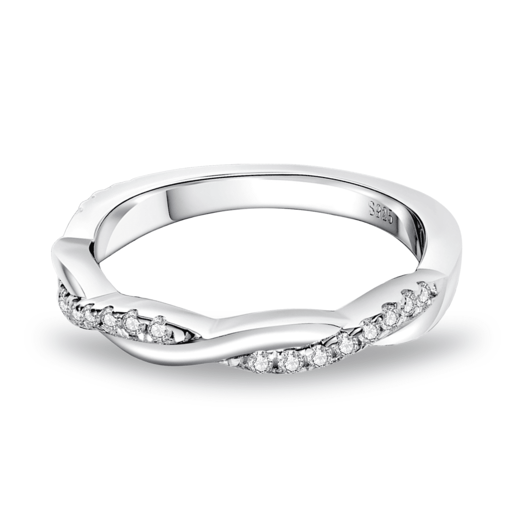 Meia Aliança Cross Moissanite Moissanite - Momi Jewel