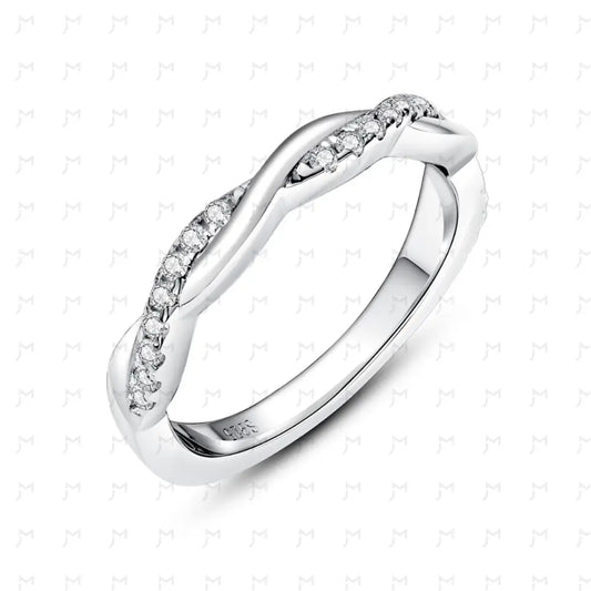 Meia Aliança Cross Moissanite Meia Aliança