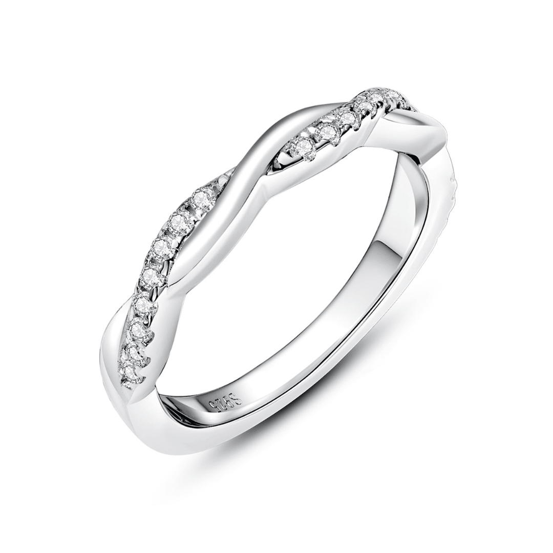 Meia Aliança Cross Moissanite Moissanite - Momi Jewel