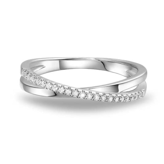 Meia Aliança Cruz Moissanite Meia Aliança