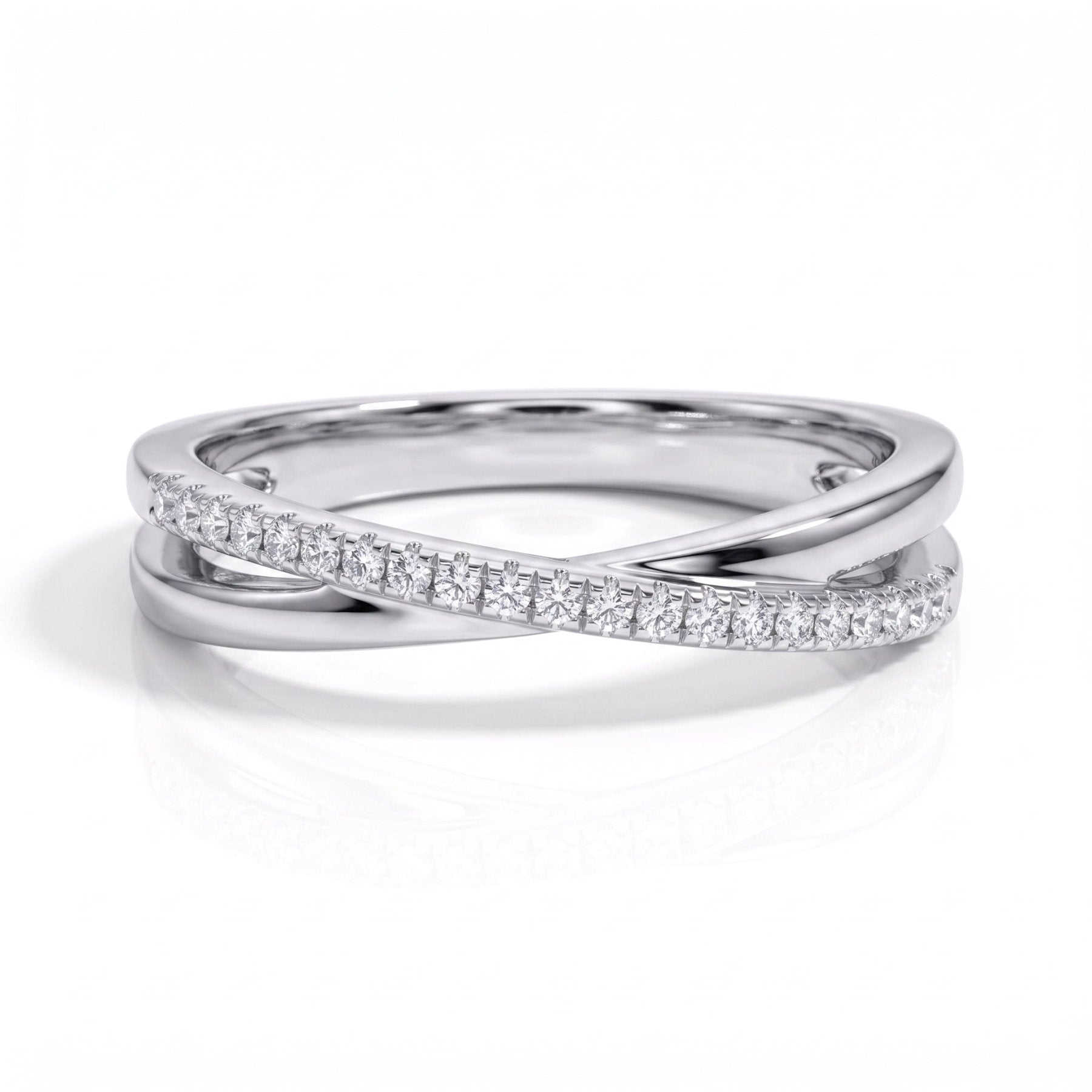 Meia Aliança Cruz Moissanite Moissanite - Momi Jewel