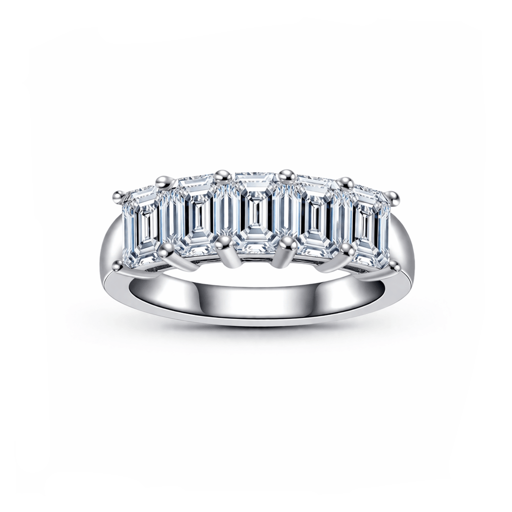 Meia Aliança Esmeralda Moissanite Moissanite - Momi Jewel
