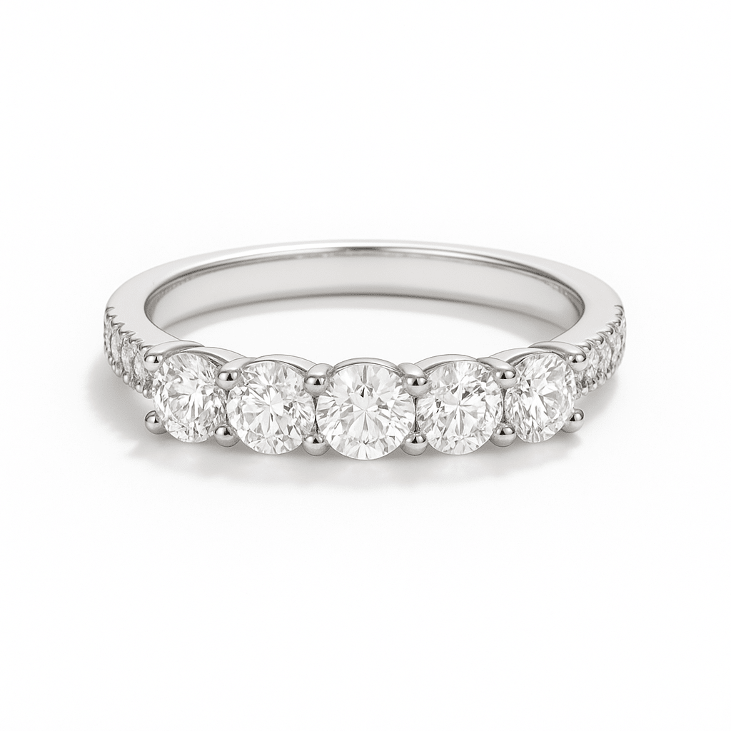 Meia Aliança Eterna Moissanite Moissanite - Momi Jewel