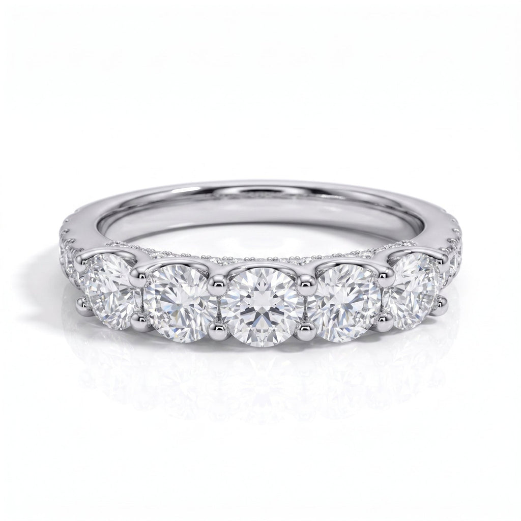 Meia Aliança Eterna Moissanite Moissanite - Momi Jewel