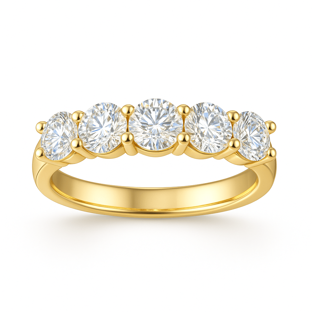 Meia Aliança Gold 150 Pontos Moissanite Moissanite - Momi Jewel