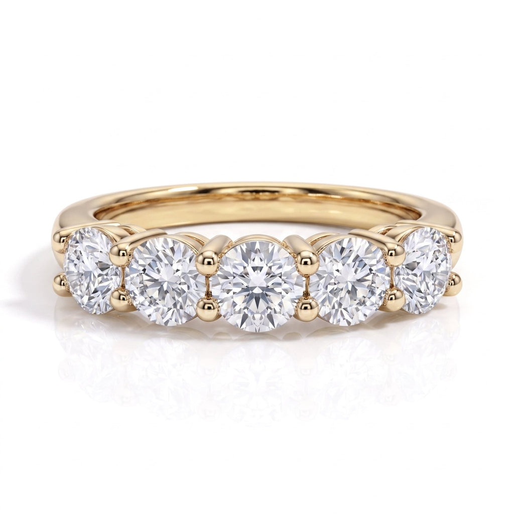 Meia Aliança Gold 150 Pontos Moissanite Moissanite - Momi Jewel