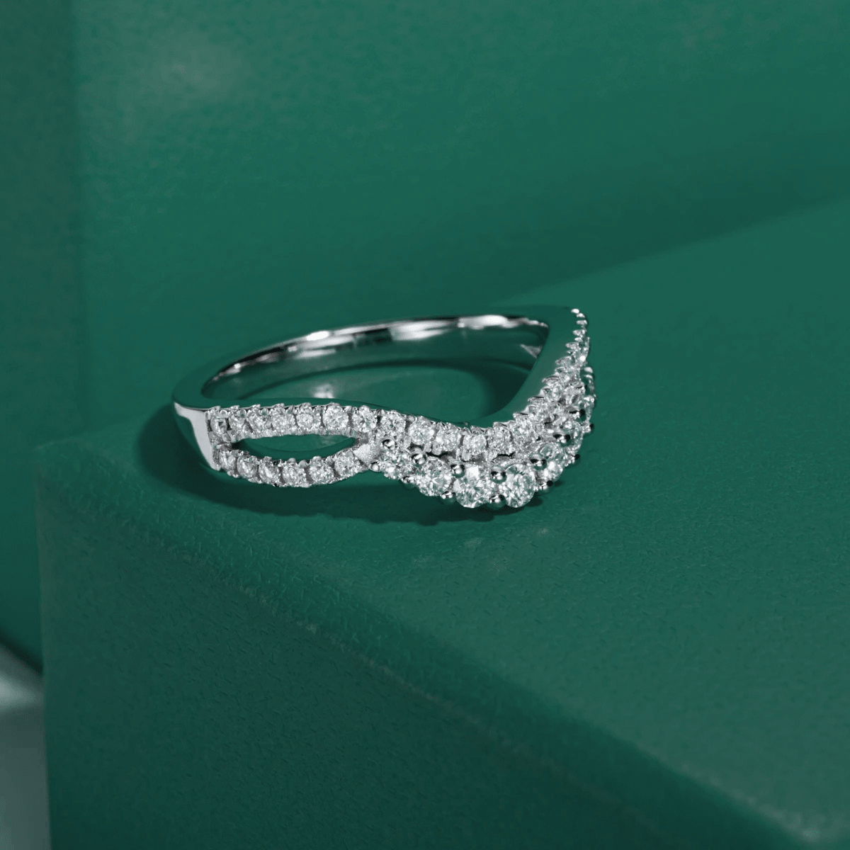 Meia Aliança Laço Moissanite Moissanite - Momi Jewel