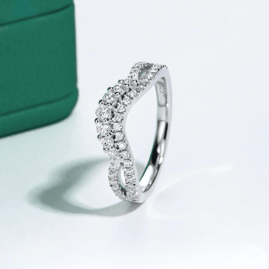 Meia Aliança Laço Moissanite Moissanite - Momi Jewel
