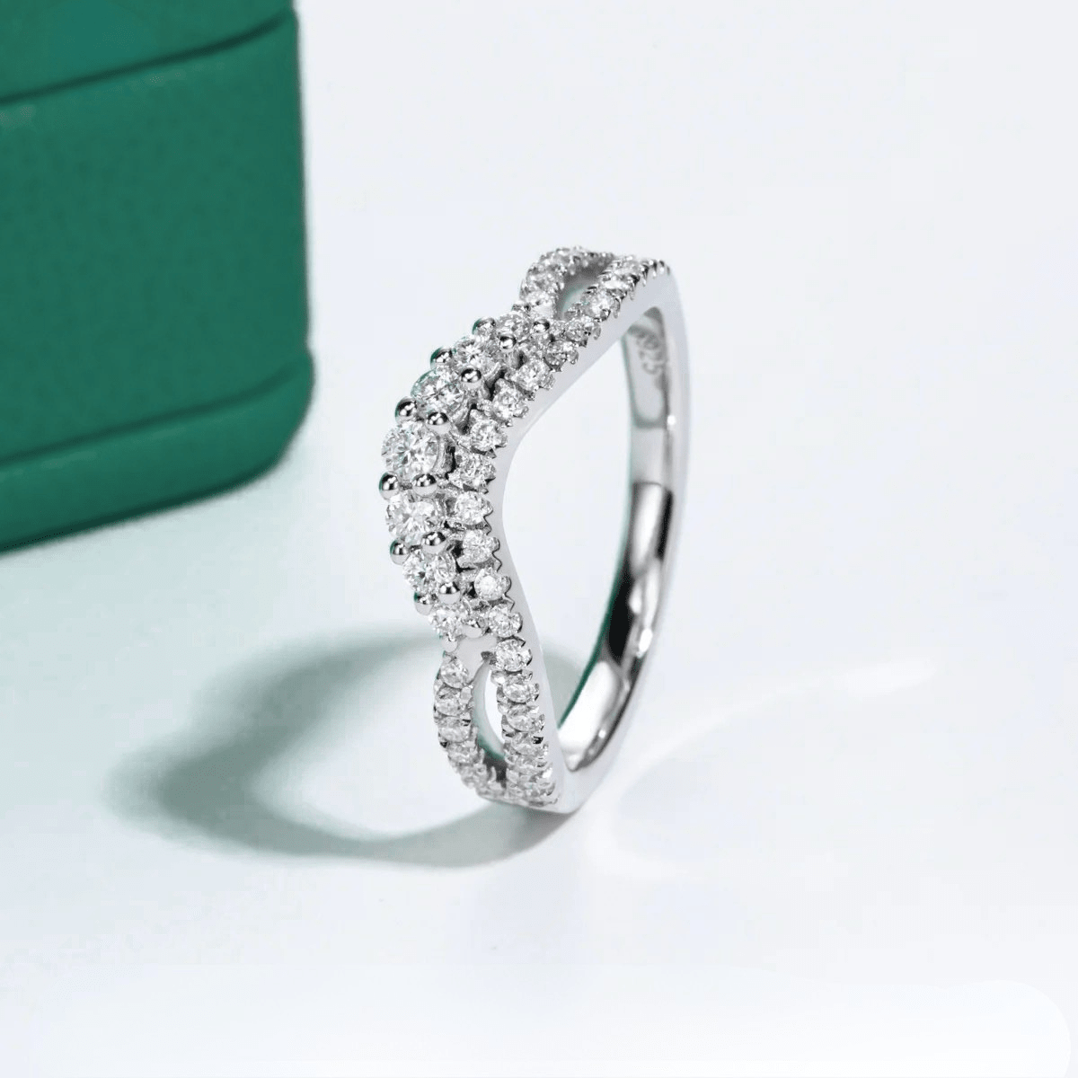 Meia Aliança Laço Moissanite Moissanite - Momi Jewel