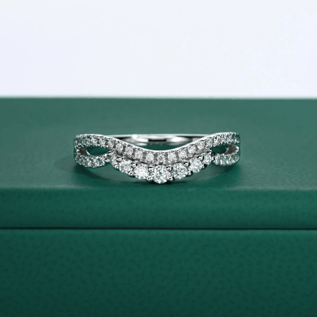 Meia Aliança Laço Moissanite Moissanite - Momi Jewel