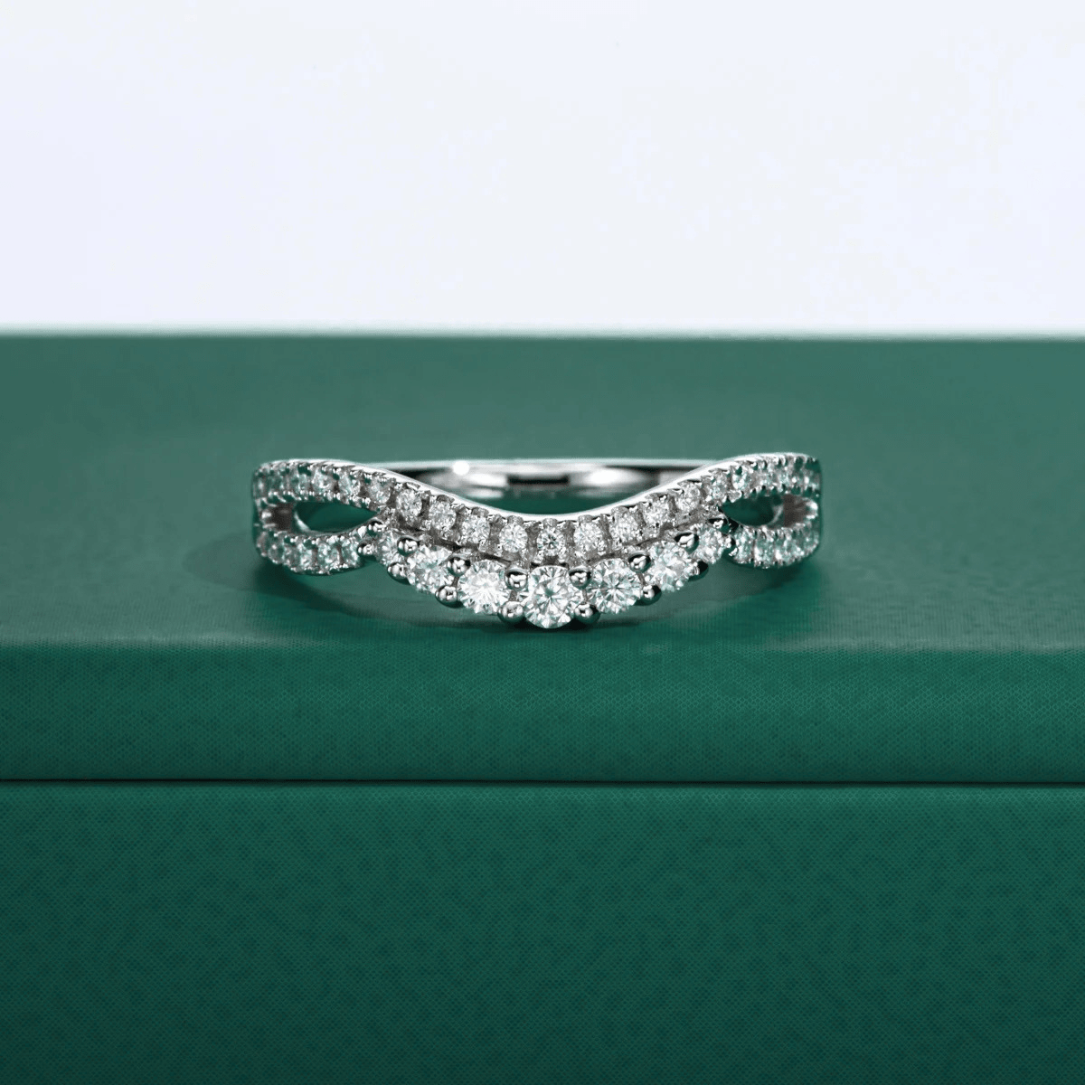 Meia Aliança Laço Moissanite Moissanite - Momi Jewel