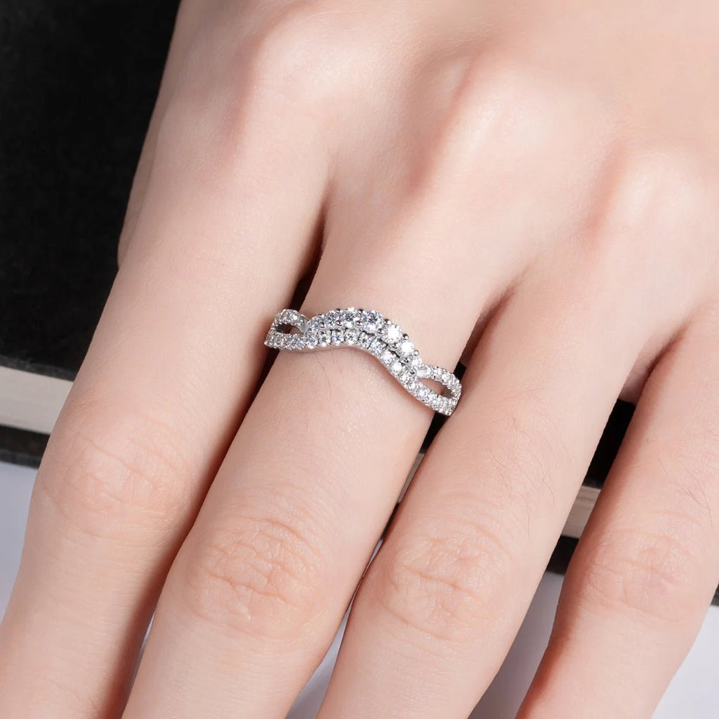 Meia Aliança Laço Moissanite Moissanite - Momi Jewel