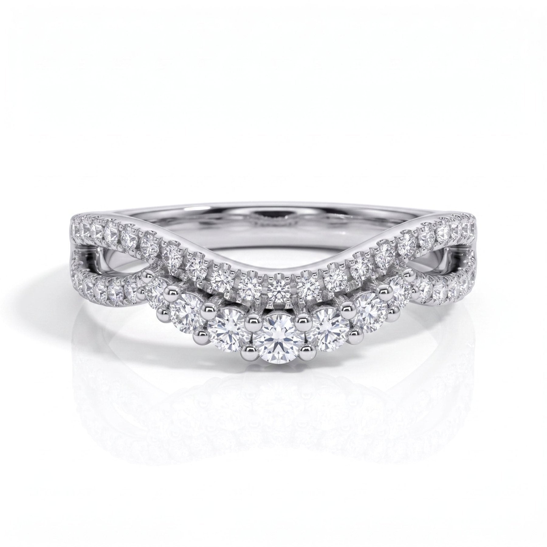 Meia Aliança Laço Moissanite Moissanite - Momi Jewel