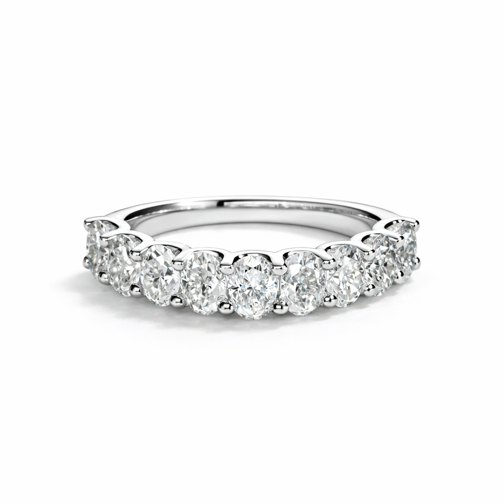 Meia Aliança Oval Moissanite Moissanite - Momi Jewel