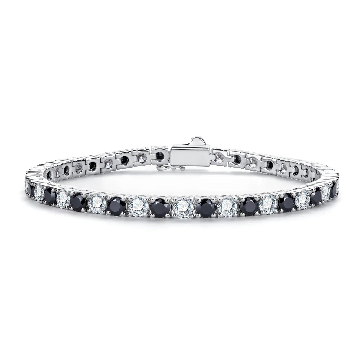 Pulseira Riviera Black & White Moissanite Moissanite - Momi Jewel