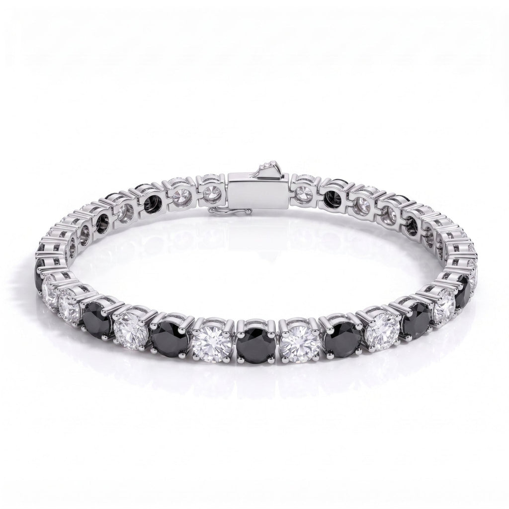 Pulseira Riviera Black & White Moissanite Moissanite - Momi Jewel