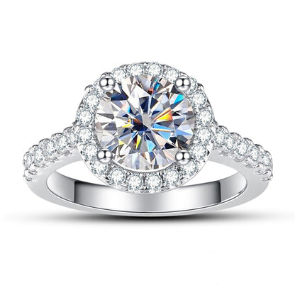 Anel Beatriz Halo Moissanite