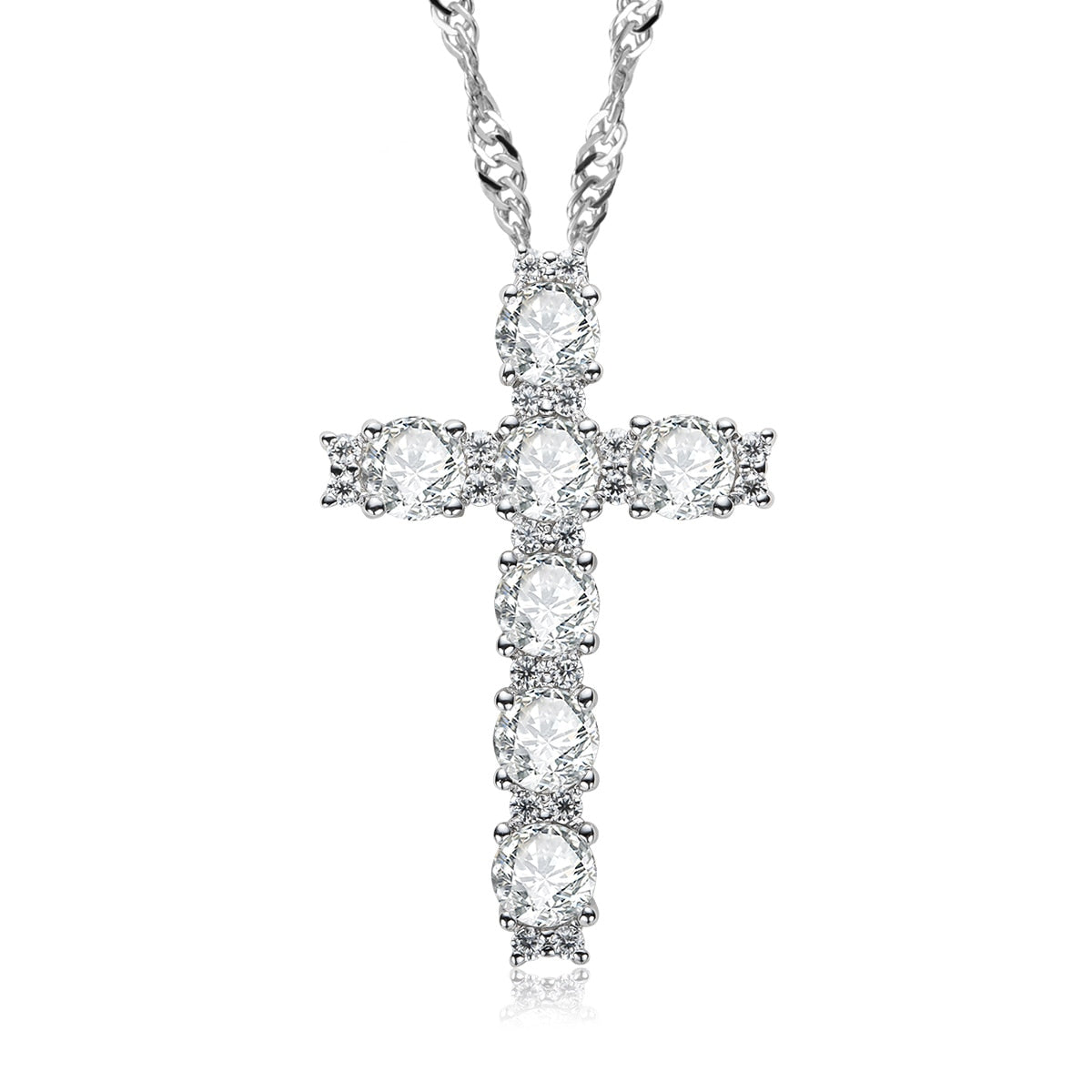 Colar Cruz Moissanite