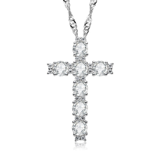 Colar Cruz Moissanite