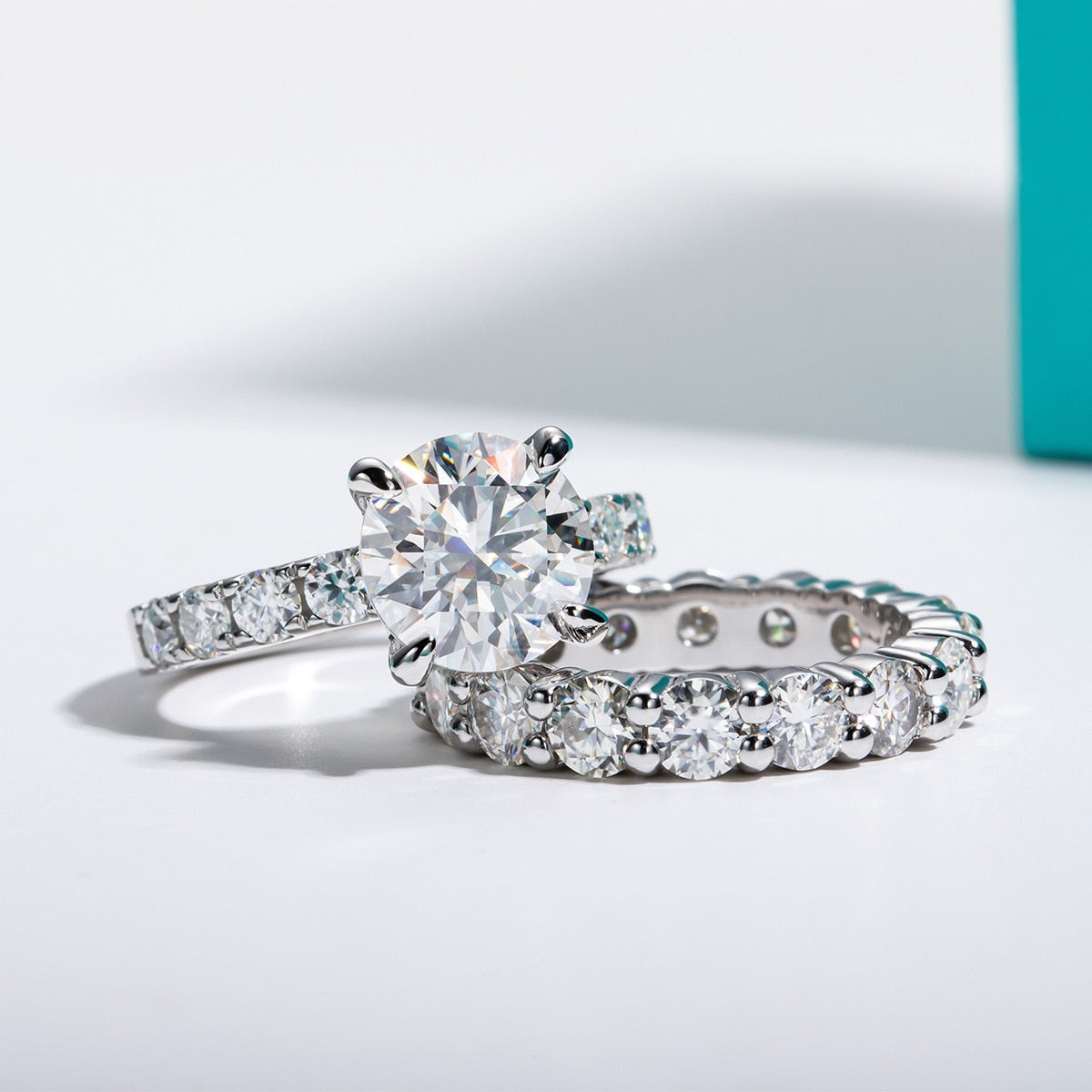 Conjunto Anel Jasmin e Aliança Wedding