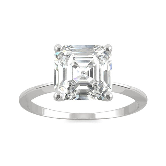 Anel Solitário Asscher Moissanite