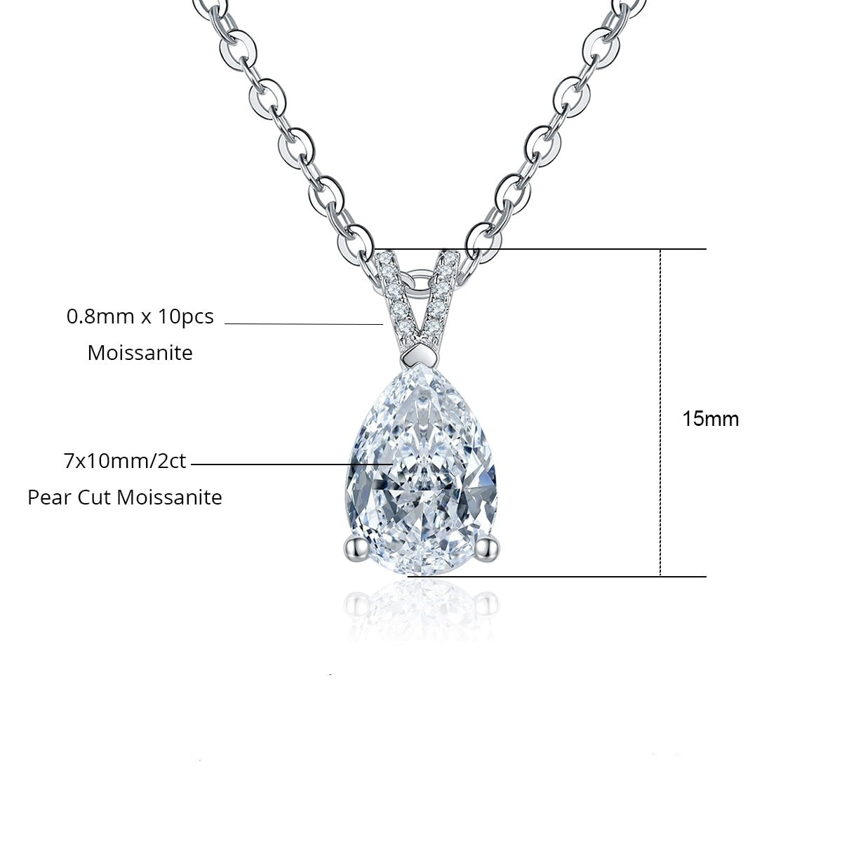 Colar Pear Moissanite