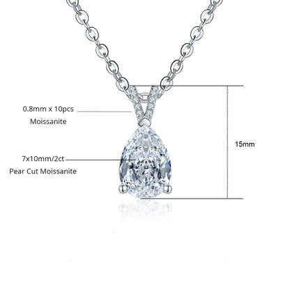 Colar Pear Moissanite